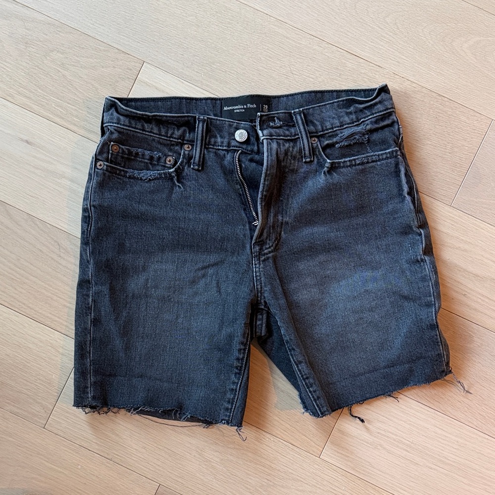 Abercrombie Black Denim Cutoff Shorts